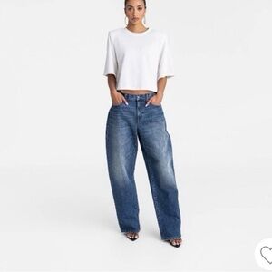 KBB by KAHLANA Classic Indigo Wide barrel Leg Women's Jeans